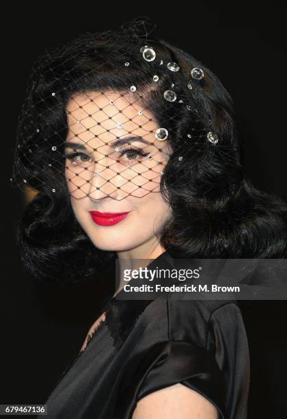 Dita Von Teese attends Panthere De Cartier Party In LA at Milk Studios on May 5, 2017 in Los Angeles, California.