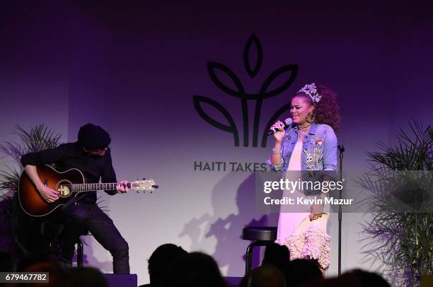 Andra Day performs onstage during Sean Penn & Friends HAITI TAKES ROOT: A Benefit Dinner & Auction to Reforest & Rebuild Haiti to Support J/P Haitian...