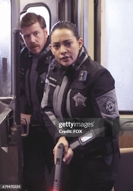 Guest star William Smillie and Natalie Martinez in the all-new Ricochet season finale episode of APB airing Monday, April 24 on FOX.