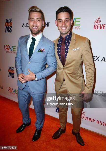 Personality Lance Bass and actor Michael Turchin attend the 24th Annual Race To Erase MS Gala at The Beverly Hilton Hotel on May 5, 2017 in Beverly...