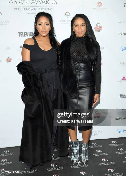 Rita Mahrez and sister attend The Asian Awards at the Hilton Park Lane on May 5, 2017 in London, England.