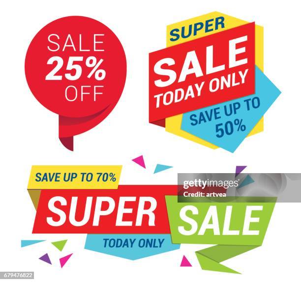 sale tags - discount store stock illustrations
