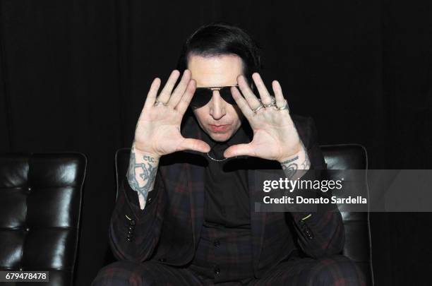 Musician Marilyn Manson attends the Panthere de Cartier Party in LA at Milk Studios on May 5, 2017 in Los Angeles, California.