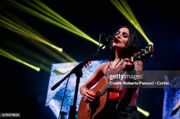 Italian singer Levante performs in concert at Atlantico Music Club May 04, 2017 in Rome, Italy.