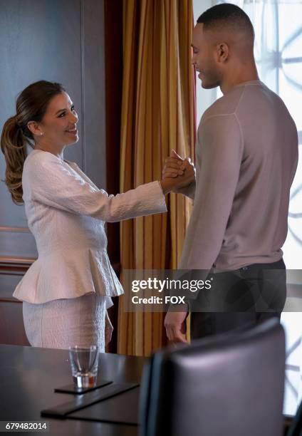 Guest star Eva Longoria and Trai Byers in the "Toil & Trouble, Pt. 1" episode of EMPIRE airing Wednesday, May 17 on FOX.