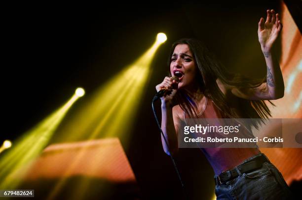Italian singer Levante performs in concert at Atlantico Music Club May 04, 2017 in Rome, Italy.