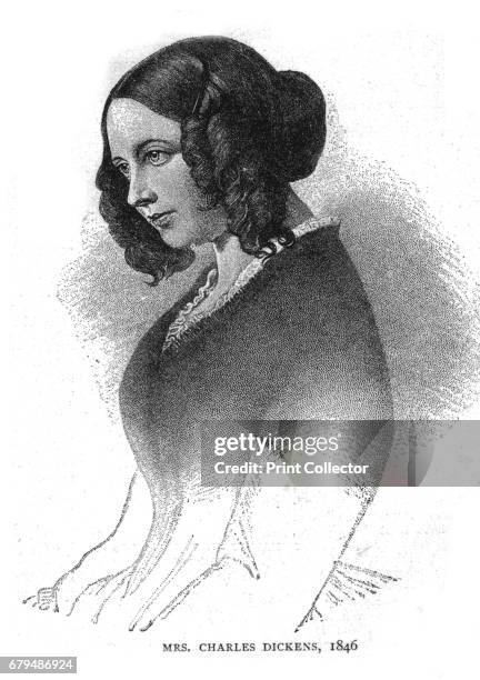 Mrs. Charles Dickens, 1846. After Daniel Maclise . From 'The Graphic', March 19th, 1862. Artist Unknown.