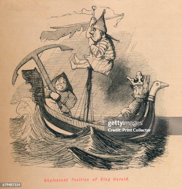 Unpleasant Position of King Harold', c1860, . Harold II was the last Anglo-Saxon king of England. In 1064, Harold was apparently shipwrecked at...