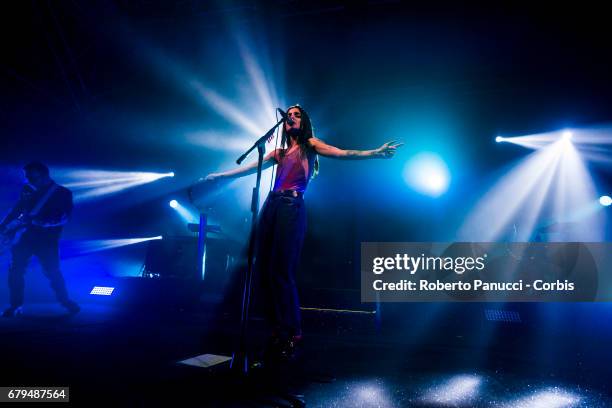 Italian singer Levante performs in concert at Atlantico Music Club May 04, 2017 in Rome, Italy.