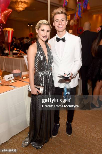 Courtney Saint and Influencer Christian Collins attend the 24th Annual Race To Erase MS Gala at The Beverly Hilton Hotel on May 5, 2017 in Beverly...