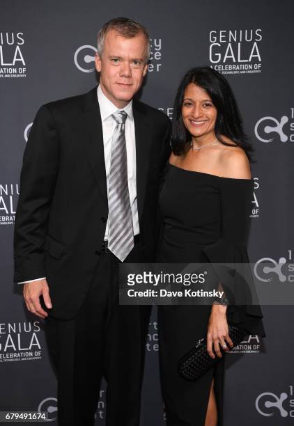 Advisory Trustee, President and Head of U.S. Commercial, Bristol-Meyers Squibb Christopher S. Boerner and guest attend Genius Gala 6.0 at Liberty...