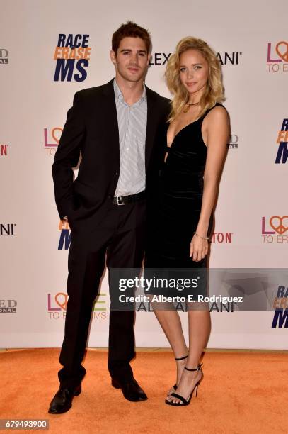 Actor Steven R. McQueen and Model Allie Silva attend the 24th Annual Race To Erase MS Gala at The Beverly Hilton Hotel on May 5, 2017 in Beverly...