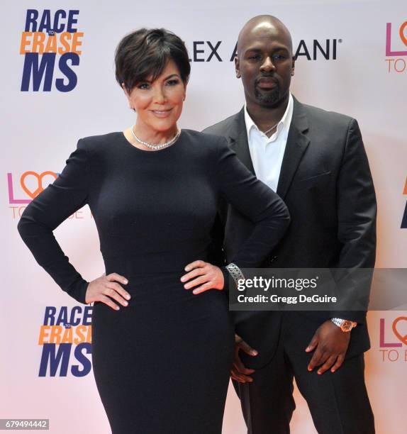 Kris Jenner and Corey Gamble arrive at the 24th Annual Race To Erase MS Gala at The Beverly Hilton Hotel on May 5, 2017 in Beverly Hills, California.