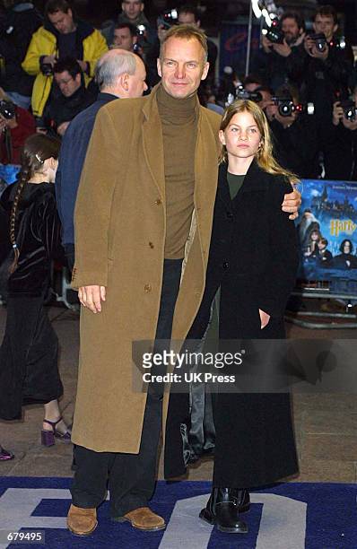 Singer Sting and his daughter Coco arrive for the world premiere of "Harry Potter and the Philosopher's Stone" November 4, 2001 in London.