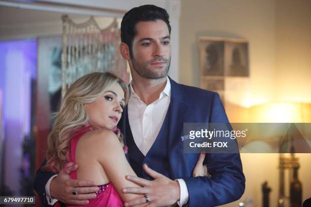 Guest star Lindsey Gort and Tom Ellis in the "Candy Morningstar spring premiere episode of LUCIFER airing Monday, May 1 on FOX.