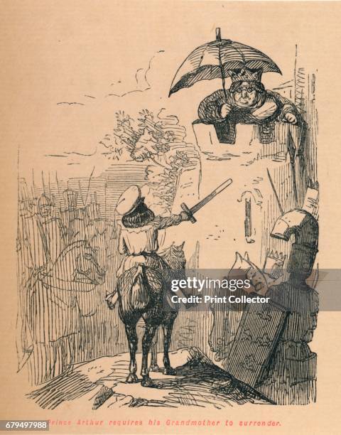 Prince Arthur requires his Grandmother to surrender', c1860, . Arthur I 4th Earl of Richmond and Duke of Brittany between 1196 and 1202. Arthur...