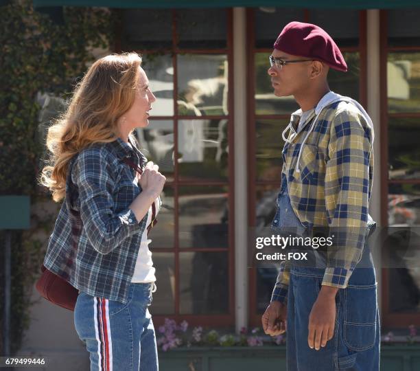 Guest star Renee Percy and Yassir Lester in the "Chadwick's Angels" episode of MAKING HISTORY airing Sunday, March 26 on FOX.