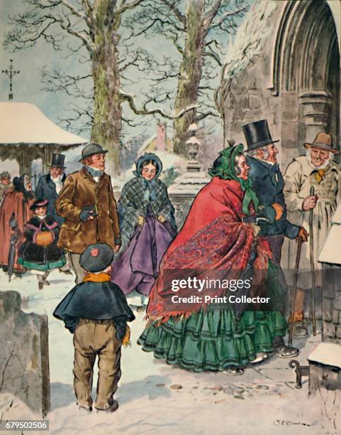 From 'Christmas'. Alexander Smith's Essays 'Dreamthorp,' 1862, . Charles Edmund Brock was a widely published English painter, line Artist and book...