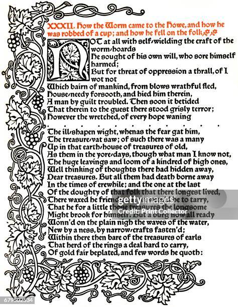 Page from The Tale of Beowulf Printed in the Troy Type', c.1895, . Page from 'The Tale of Beowulf Done Out of the Old English Tongue. Trans. By...