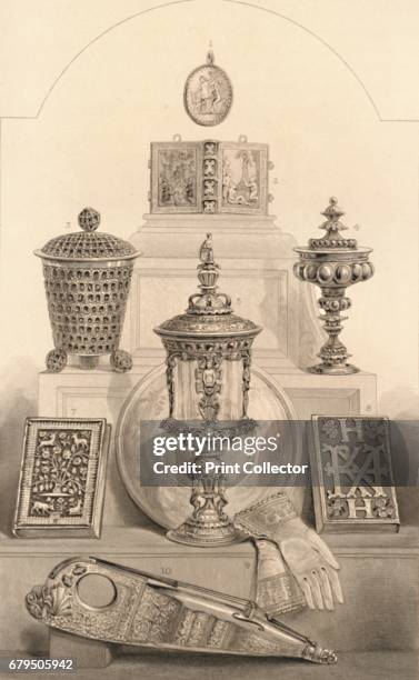 Relics Associated with Queen Elizabeth', 1886. Elizabeth was the daughter of King Henry VIII and his second wife, Anne Boleyn. She succeeded her...