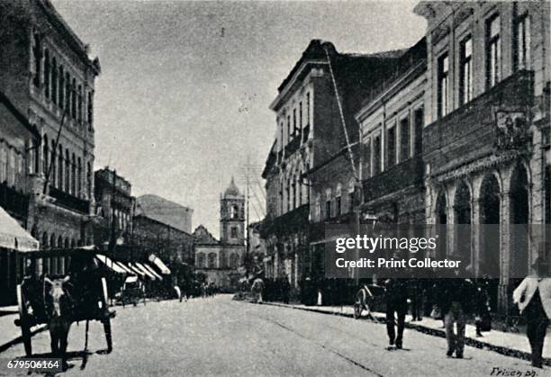 Rua 15 de Novembro', 1895. XV de Novembro street is a backyard of the central region of the city of S“o Paulo , Brazil . Today it is totally paved ,...