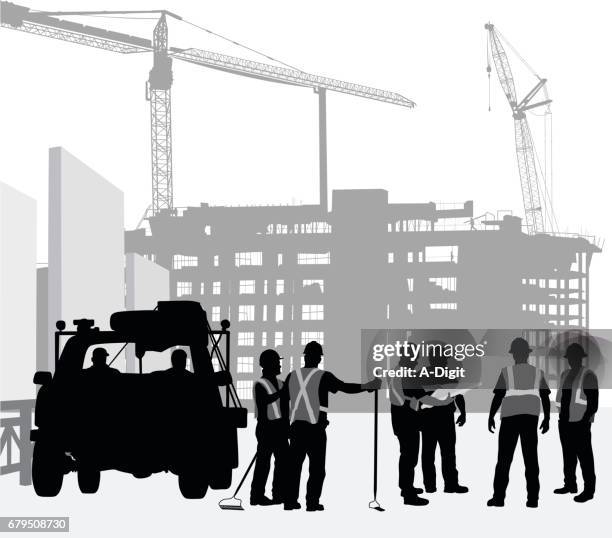 construction instruction - rake stock illustrations