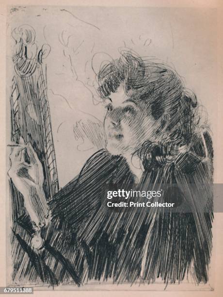 The Cigarette Dance', c.1890s, . Print also known as 'Girl with Cigarette II' after Zorn's painting 'The Cigarette Girl', 1892. From The Etchings of...