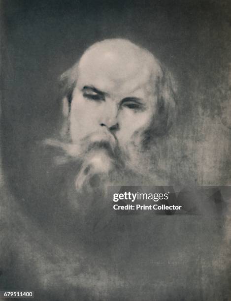 Paul Verlaine', c.1891, . Portrait print of Paul Verlaine after Carriﬁre's painting of 1891. Verlaine was a French poet associated with the Decadent...