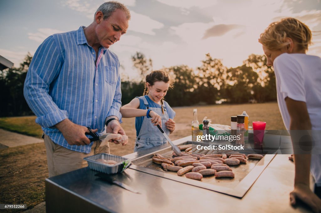 Cooking Sausages on the BBQ