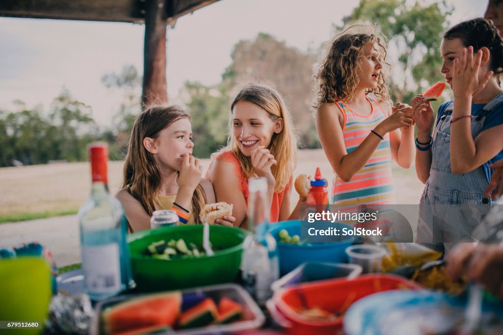 Diversão em um churrasco de família