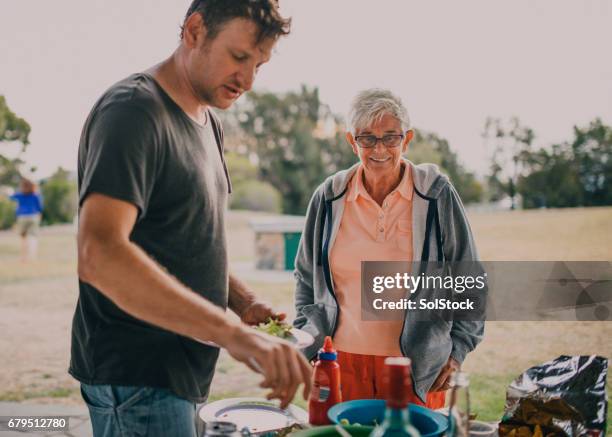 bbq in the park - bbq family park imagens e fotografias de stock