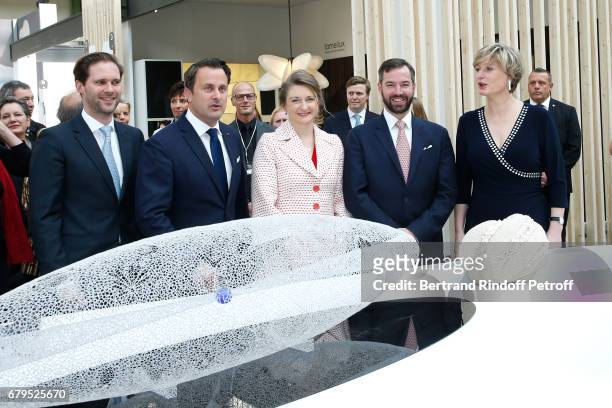 Architect Gauthier Destenay, Prime Minister of Luxembourg Xavier Bettel, Grande-Duchesse Heritiere Stephanie De Luxembourg, Grand-Duc Heritier...