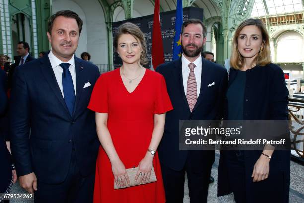 Prime Minister of Luxembourg Xavier Bettel, Grande-Duchesse Heritiere Stephanie De Luxembourg, Grand-Duc Heritier Guillaume and Actress Julie Gayet...