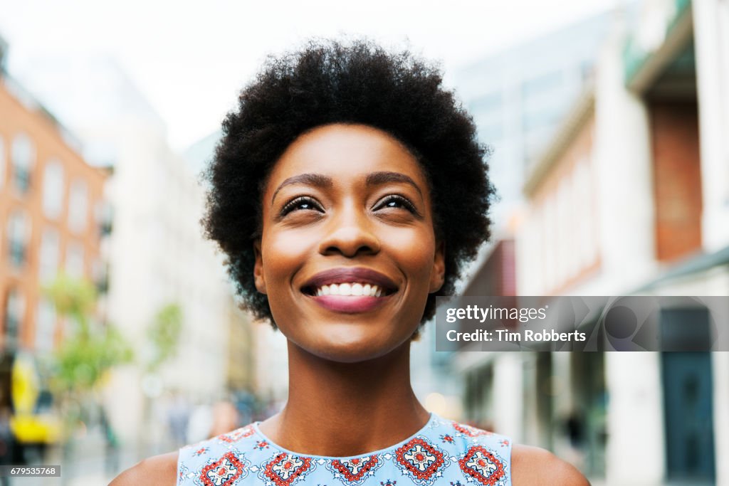 Woman looking up