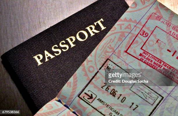 world travelers passport - emigration and immigration foto e immagini stock