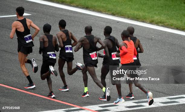 Eliud Kipchoge runs during the Nike Breaking2: Sub-Two Marathon Attempt at Autodromo di Monza on May 6, 2017 in Monza, Italy.