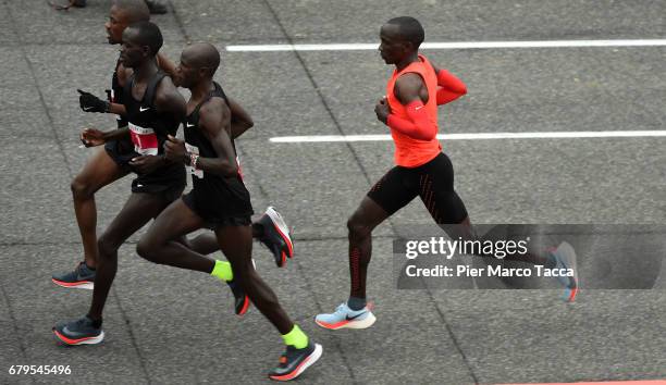 Eliud Kipchoge runs during the Nike Breaking2: Sub-Two Marathon Attempt at Autodromo di Monza on May 6, 2017 in Monza, Italy.