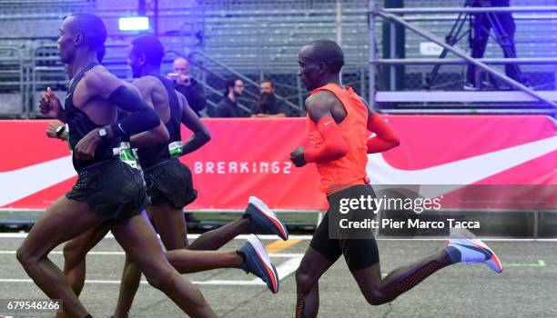 Eliud Kipchoge runs during the Nike Breaking2: Sub-Two Marathon Attempt at Autodromo di Monza on May 6, 2017 in Monza, Italy.