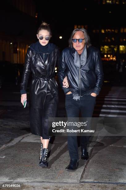 Gigi Hadid and her father Mohamed Hadid seen out in Manhattan on May 5, 2017 in New York City.