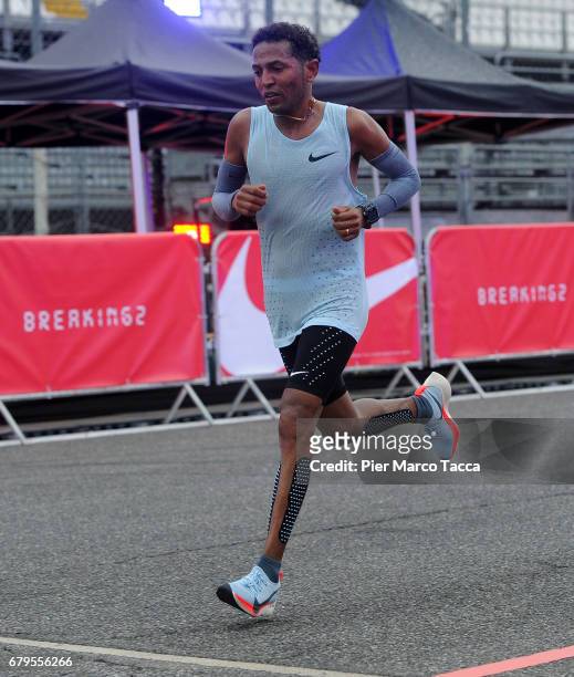 Zersenay Tadese runs during the Nike Breaking2: Sub-Two Marathon Attempt at Autodromo di Monza on May 6, 2017 in Monza, Italy.