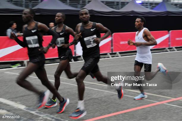 Lelisa Desisa runs during the Nike Breaking2: Sub-Two Marathon Attempt at Autodromo di Monza on May 6, 2017 in Monza, Italy.