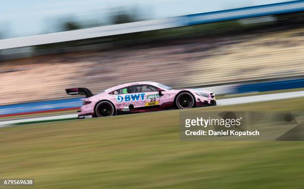 Lucas Auer of Mercedes-AMG Motorsport BWT in action during the qualifying for race 1 of the DTM German Touring Car Hockenheim at Hockenheimring on...