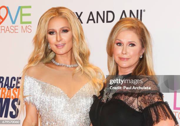 Socialite Paris Hilton and her Mother Kathy Hilton attend the 24th annual Race To Erase MS Gala at The Beverly Hilton Hotel on May 5, 2017 in Beverly...