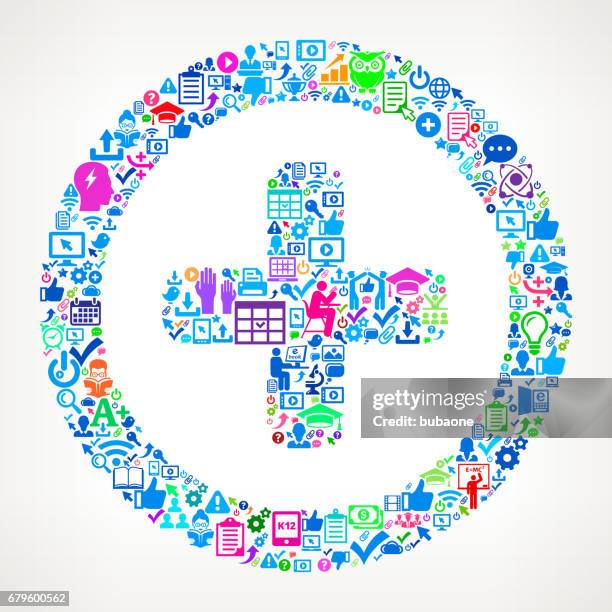 add modern education and college degree icon pattern - middle school math stock illustrations