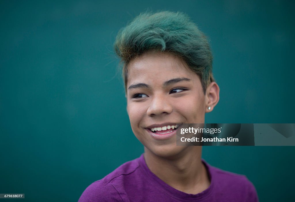 Transgender teenager portrait.