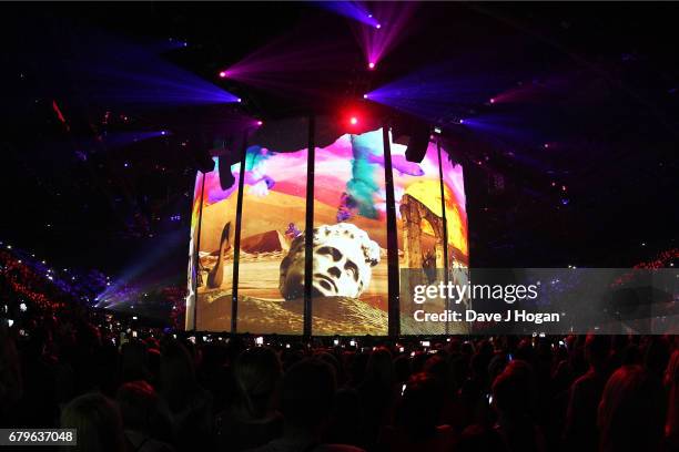 General view of Take That on the opening night of Wonderland Live 2017 at Genting Arena on May 5, 2017 in Birmingham, United Kingdom.