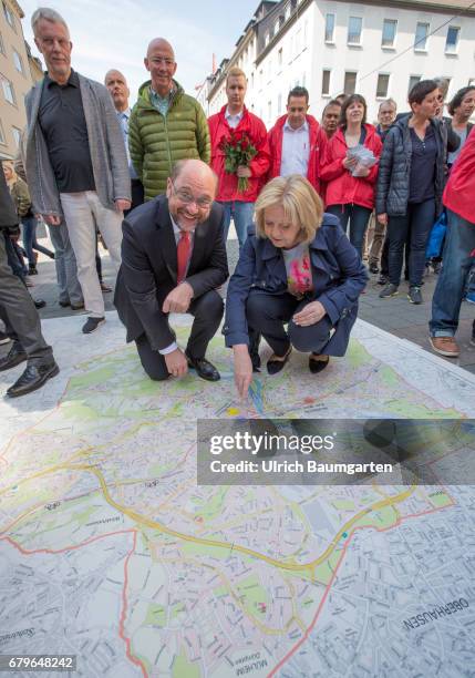 Regional elections 2017 in North Rhine-Westphalia. Election campaign by Prime Minister female Hannelore Kraft and the SPD Chancellor candidate Martin...