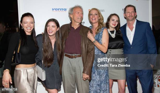 Francesca Eastwood, Morgan Eastwood, Clint Eastwood, Alison Eastwood, Graylen Eastwood and Stacy Poitras arrive for the 3rd Annual Art For Animals...