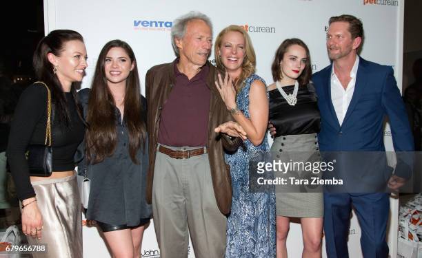 Francesca Eastwood, Morgan Eastwood, Clint Eastwood, Alison Eastwood, Graylen Eastwood and Stacy Poitras arrive for the 3rd Annual Art For Animals...