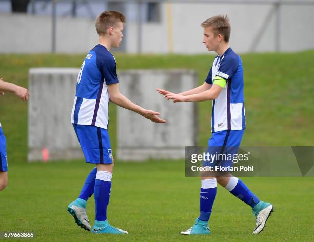 Player of Hertha BSC U14 during the Nike Premier Cup 2017 game on May 6, 2017 in Berlin, Germany.